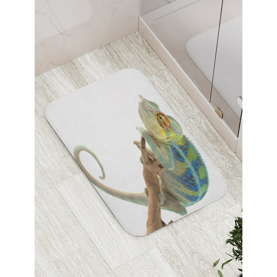 Противоскользящий коврик для ванной, сауны, бассейна JOYARTY Внимательный хамелеон