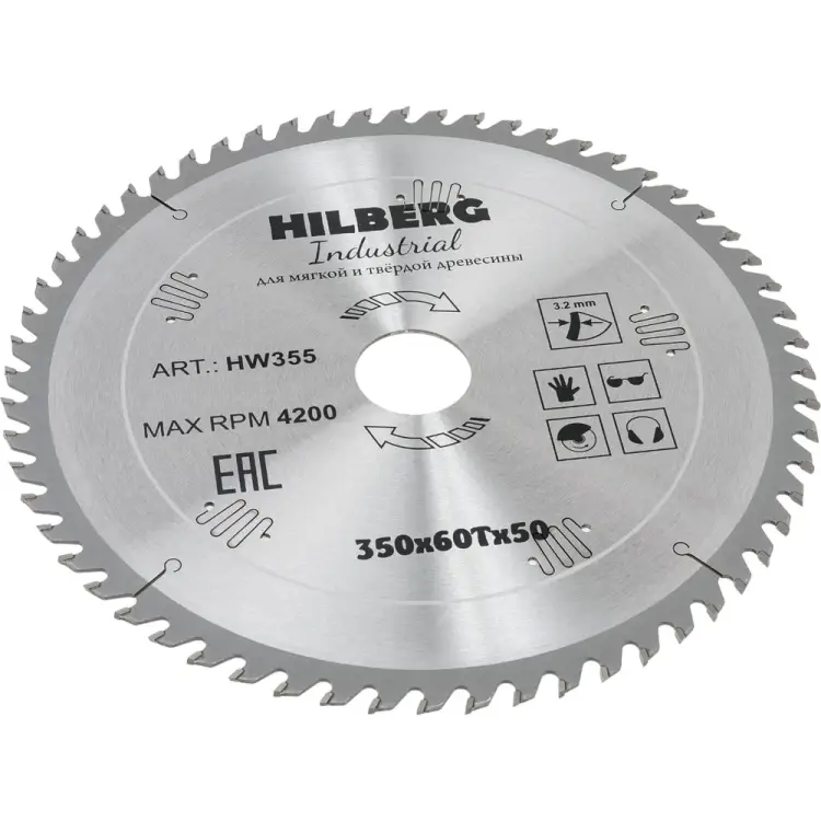 Пильный диск по дереву Hilberg Hilberg Industrial HW355 Пильный диск по дереву Hilberg Hilberg Industrial HW355