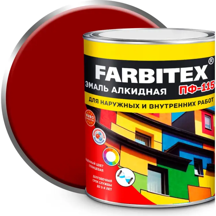 Алкидная эмаль Farbitex ПФ-115 4300006023 Алкидная эмаль Farbitex ПФ-115 4300006023