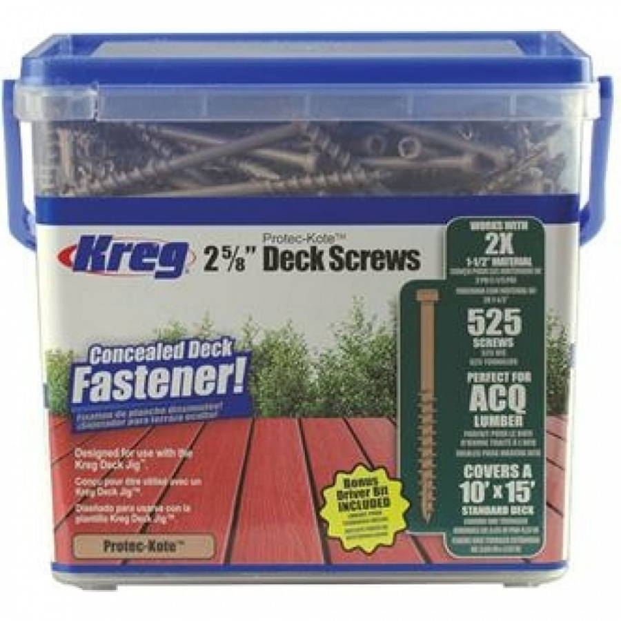 Шурупы для DECK JIG KREG 2-5/8 66 мм Protec-Kote (525 шт.)