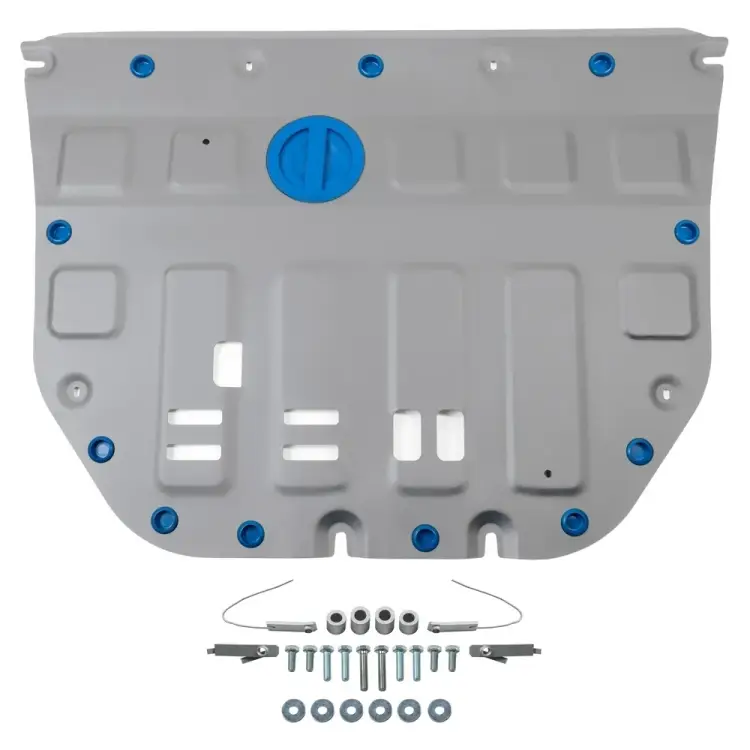 Защита картера и кпп + комплект крепежа GAC GS8 2023-, V-2.0, АКПП, 4WD. Rival 333.3403.1