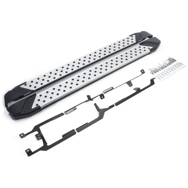 Алюминиевые пороги для VW Touareg II 2010-2018, 193 см Rival Bmw-Style круги D193AL.5801.3