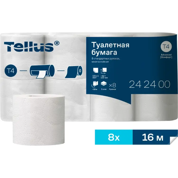 Туалетная бумага Tellus T4 242400 26211 Туалетная бумага Tellus T4 242400 26211
