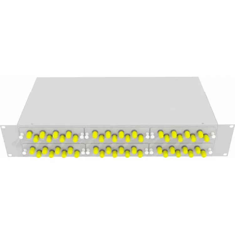 Многомодовый оптический укомплектованный стоечный кросс TopLan КРС-Top-2U-48ST/U-OM2-GY
