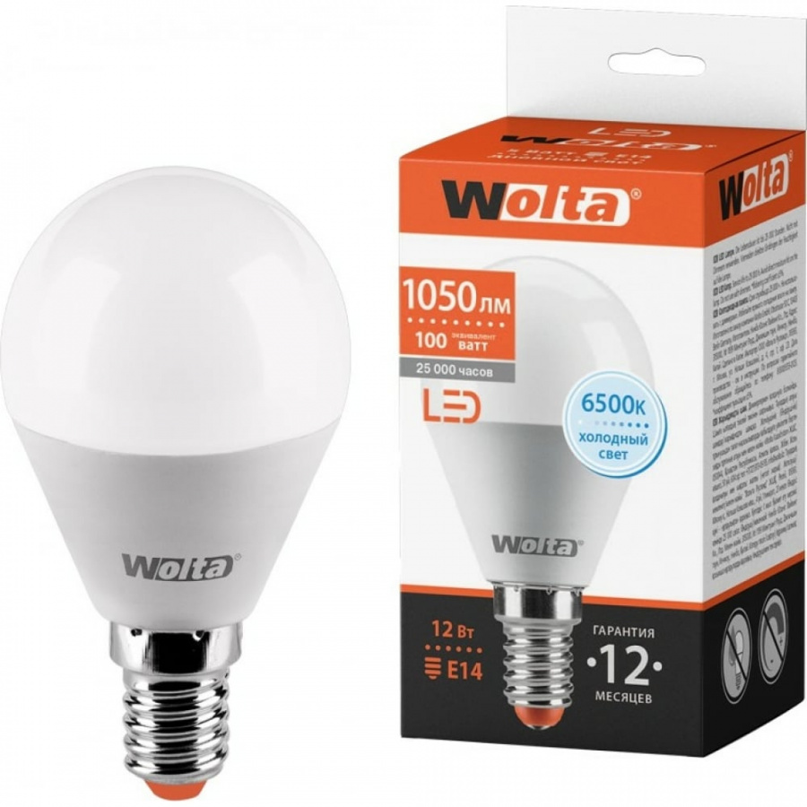Светодиодная лампа Wolta 25W45GL12E14