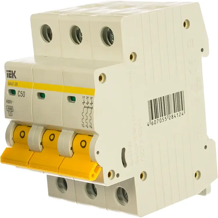 Автомат IEK ВА47-29 3п, C, 50А, 4.5кА MVA20-3-050-C