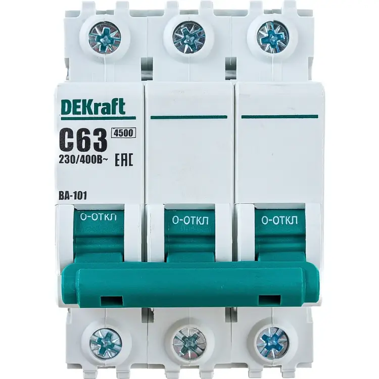 Автомат DEKraft ВА101-3P-063A-C 11084DEK 121926