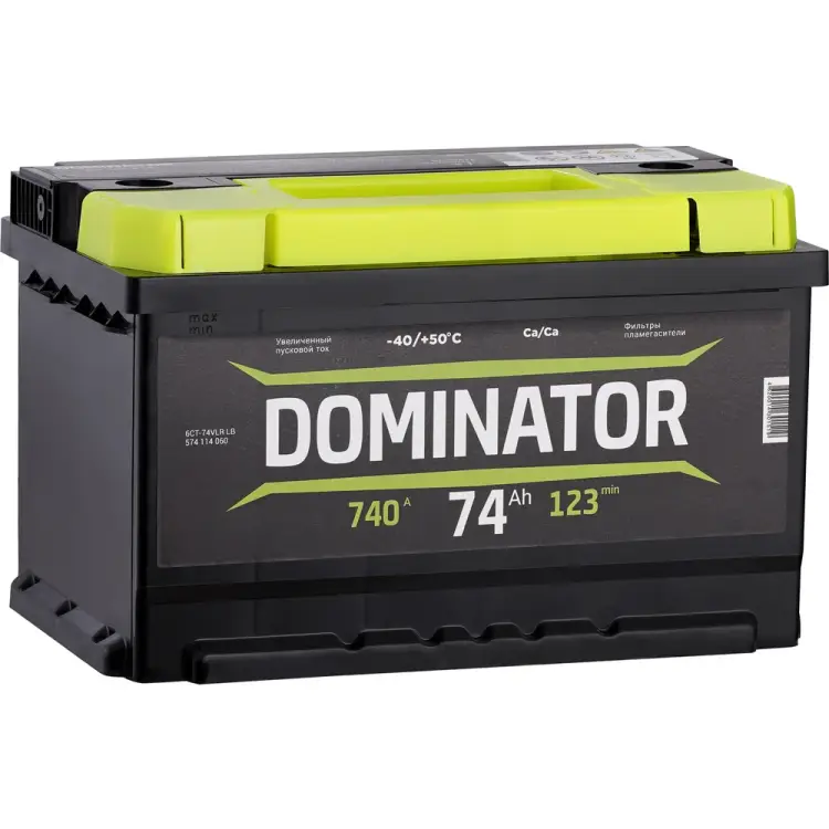 Аккумулятор Dominator 6 СТ 74 Ач 0 LR LB 740 А ССА 574114060