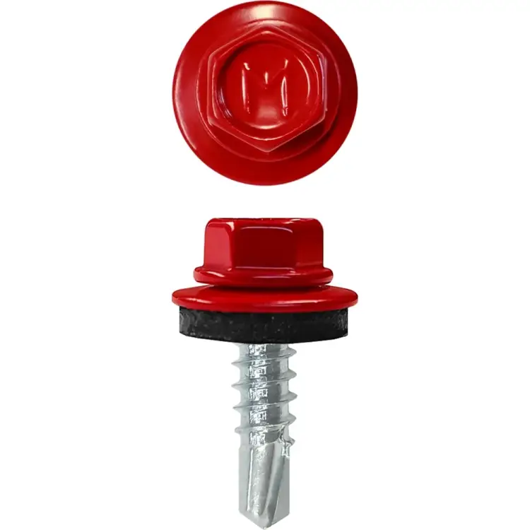 Кровельный саморез-сверло Daxmer 4,8x19 мм, RAL 3020, 400 шт. 00000316794