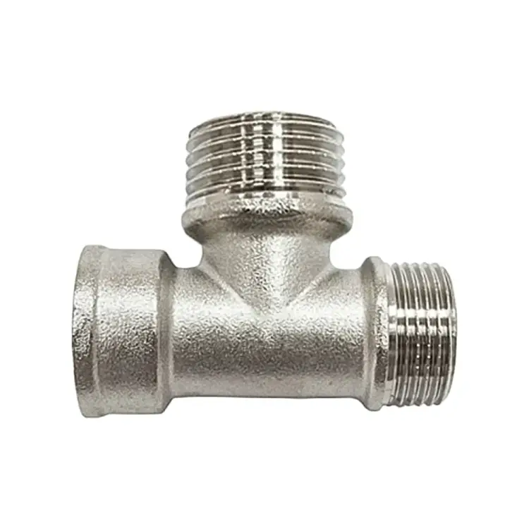 Латунный никелированный тройник STI 3507