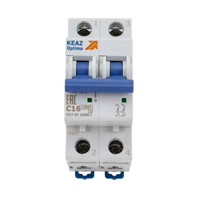 Модульный автоматический выключатель КЭАЗ OptiDin BM63-2C16-УХЛ3 260599