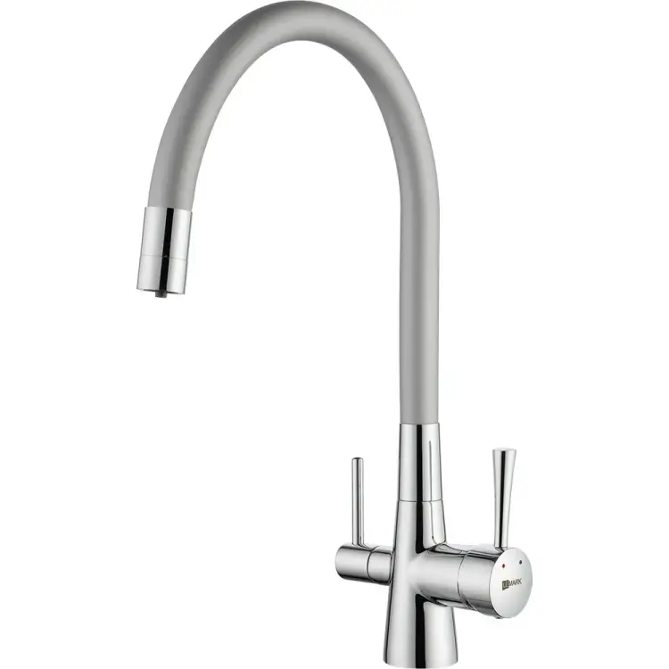 Смеситель для кухни Lemark Комфорт с гибким изливом, с подключением к фильтру питьевой воды, хром/серебристый LM3075C-Silver