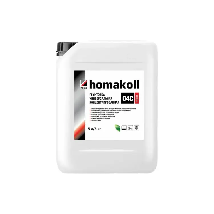 Грунтовка для впитывающих и не впитывающих оснований Homakoll концентрат, 5 л 99688