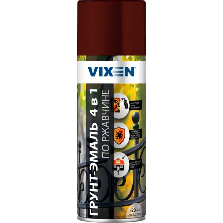 Аэрозольная грунт-эмаль по ржавчине Vixen VX513005 VX-513005 Аэрозольная грунт-эмаль по ржавчине Vixen VX513005 VX-513005