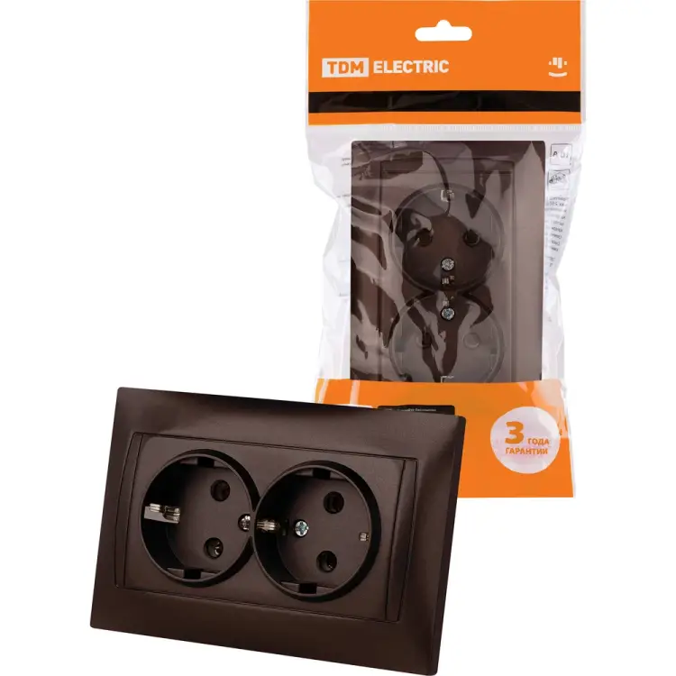 Двойная розетка TDM ELECTRIC Лама SQ1815-0525