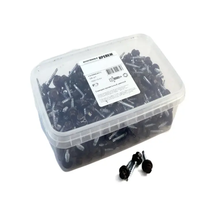 Кровельный саморез качественный крепеж 4,8/29 коричневый 1000115 КЧ