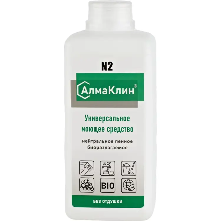 Нейтральное универсальное моющее средство ООО "БАЗОВАЯ ДЕЗИНФЕКЦИЯ" АлмаКлин N2 N2-1Л