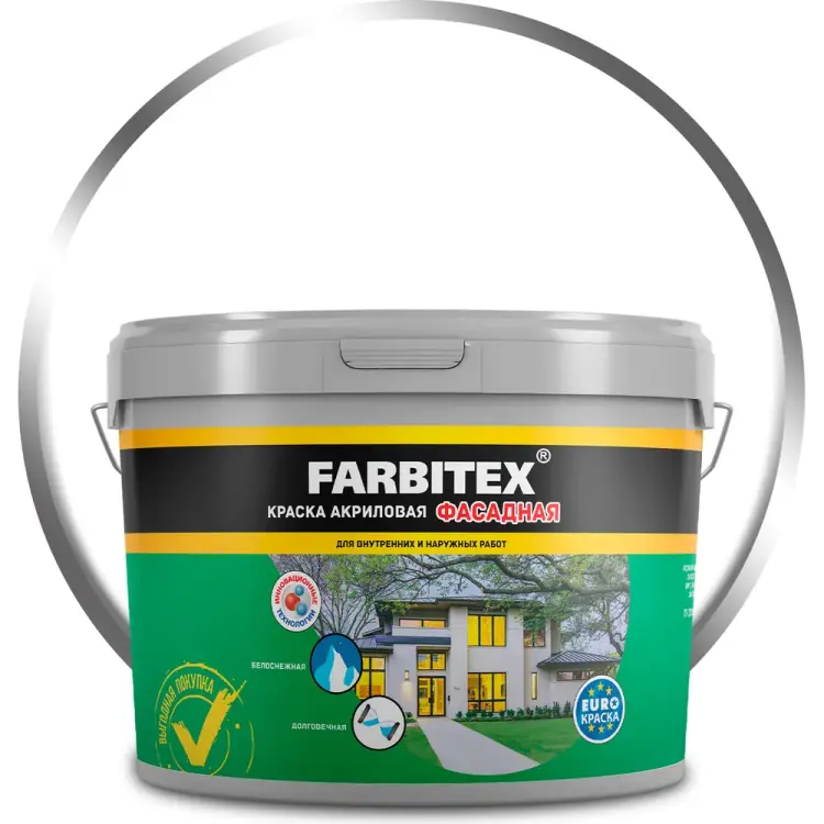 Фасадная акриловая краска Farbitex 4300001556 Фасадная акриловая краска Farbitex 4300001556