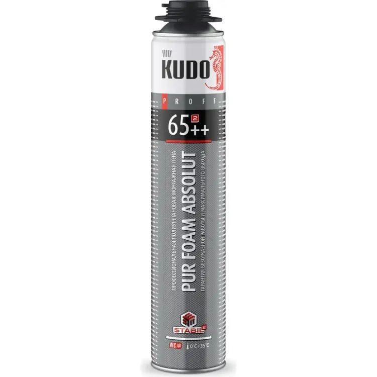 Полиуретановая монтажная пена KUDO ПРОФ PROFF 65++ KUPP10S65++ Полиуретановая монтажная пена KUDO ПРОФ PROFF 65++ KUPP10S65++