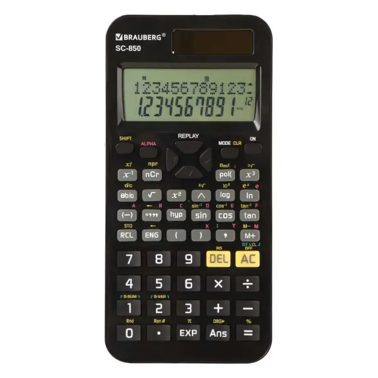 Двухстрочный инженерный калькулятор BRAUBERG SC-850 250525 Двухстрочный инженерный калькулятор BRAUBERG SC-850 250525