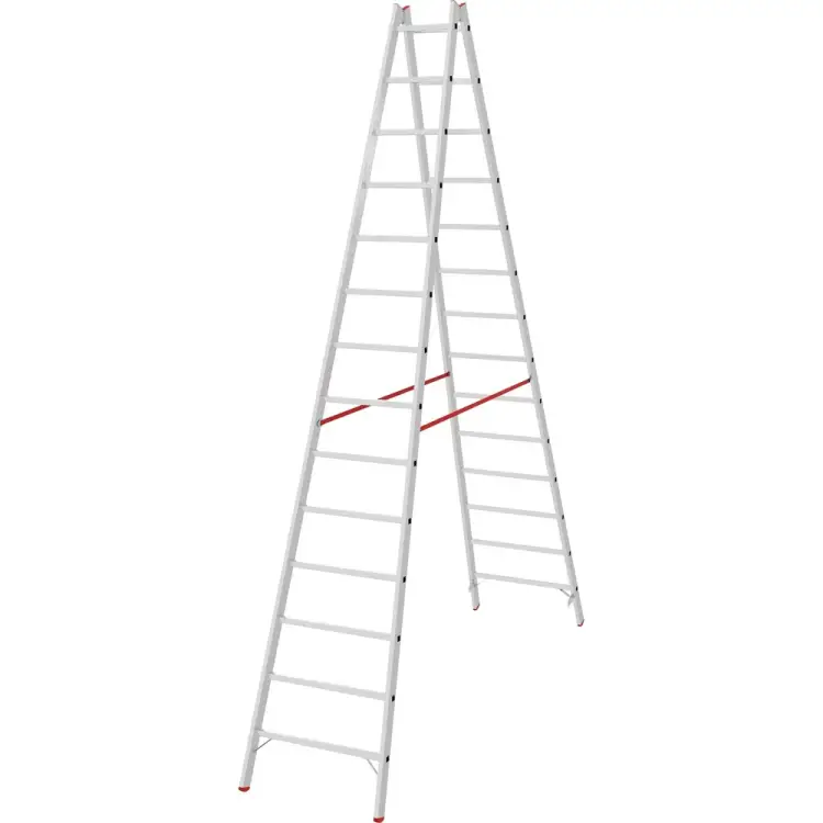 Индустриальная двухсторонняя алюминиевая стремянка Новая Высота NV5123 5123214 Индустриальная двухсторонняя алюминиевая стремянка Новая Высота NV5123 5123214