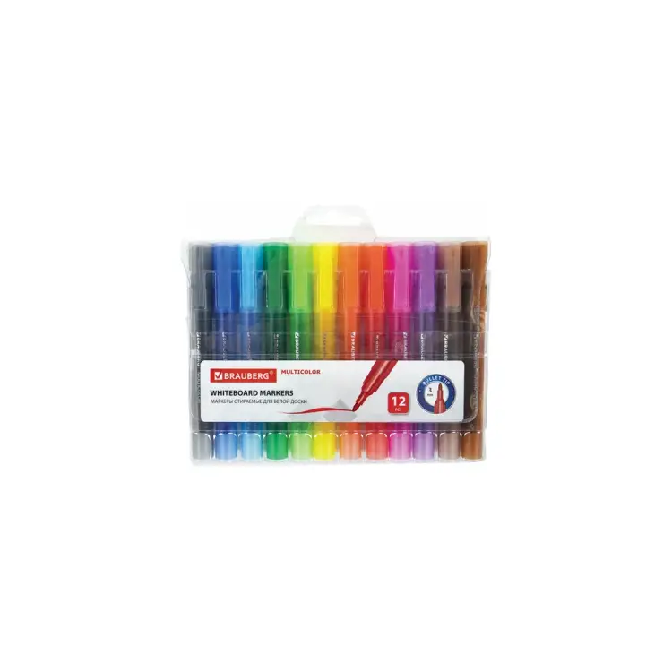 Стираемые маркеры для белой доски BRAUBERG MULTICOLOR 152121
