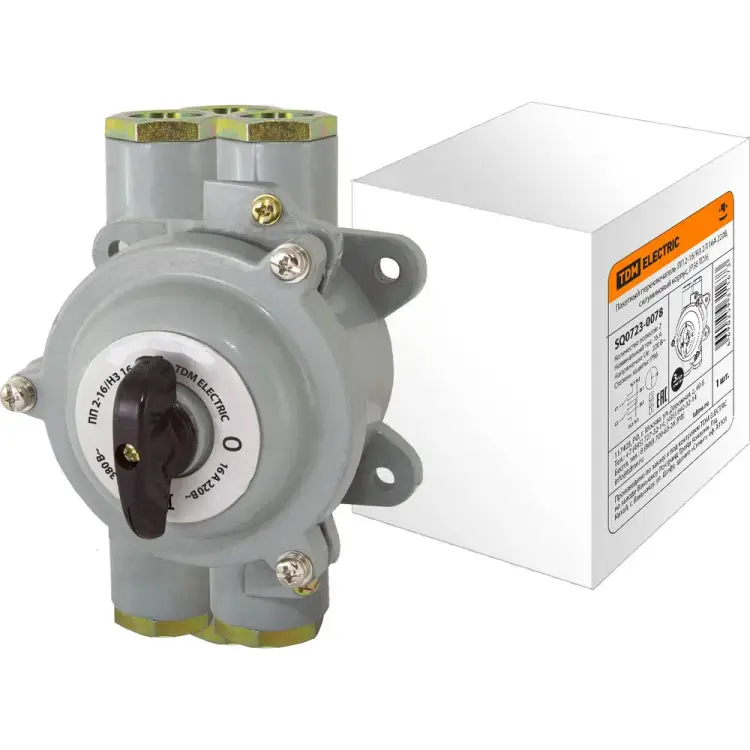 Пакетный переключатель TDM ELECTRIC ПП 2-16/Н3 2П 16А 220В, силуминовый корпус, IP56 SQ0723-0078
