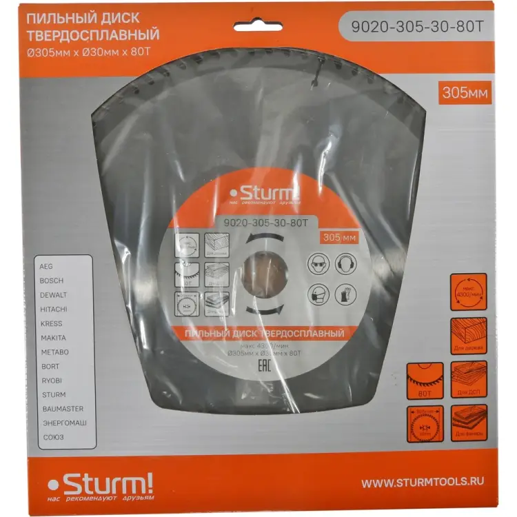 Пильный диск Sturm 9020-305-30-80T Пильный диск Sturm 9020-305-30-80T
