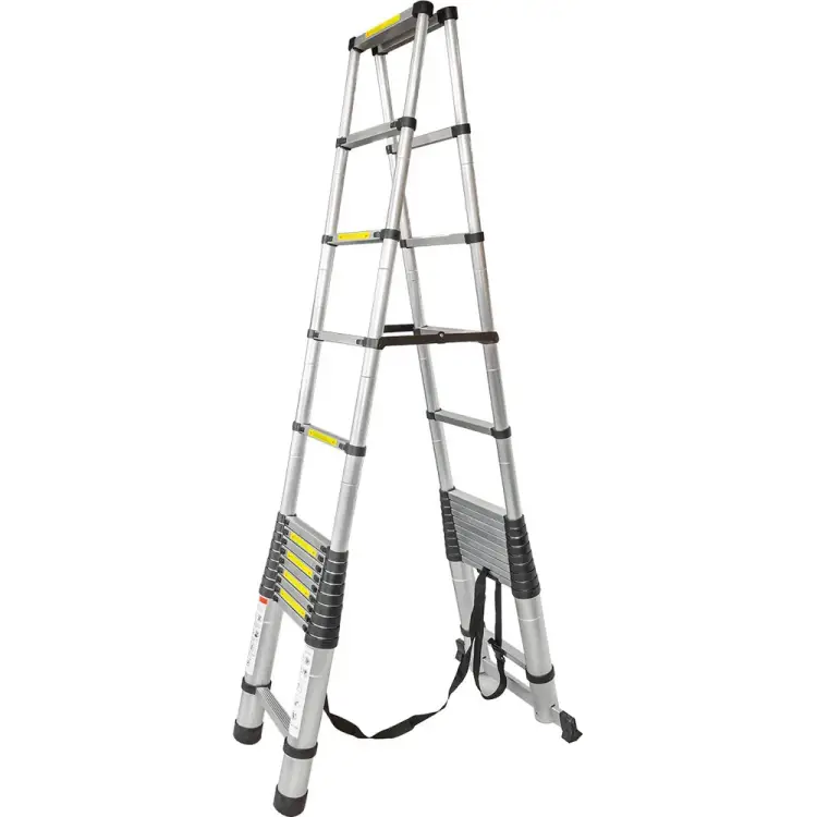 Телескопическая алюминиевая бытовая лестница стремянка Forsage F-UP440-2