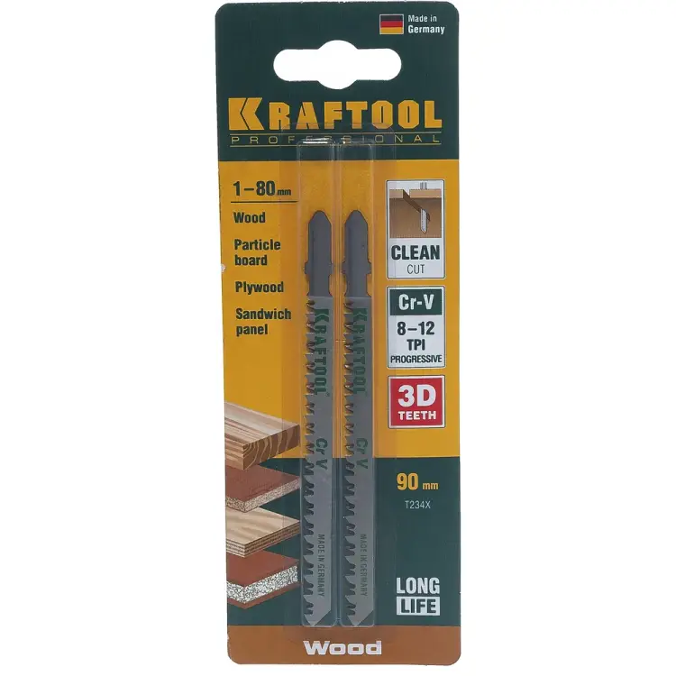 Пильное полотно по дереву для электролобзика KRAFTOOL EU T234X 159506-U