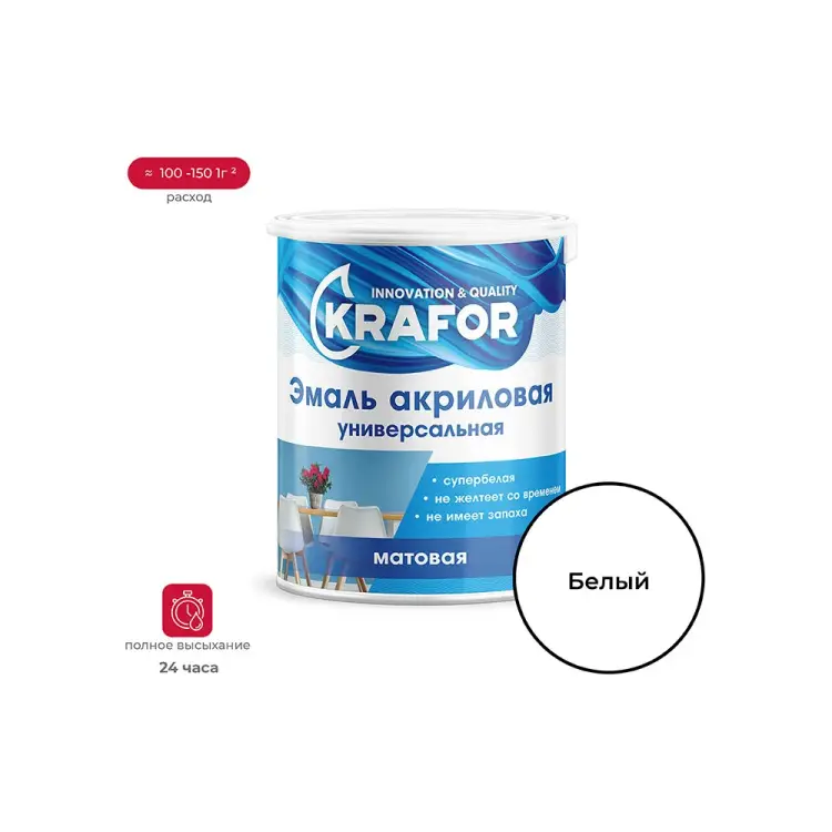 Акриловая эмаль KRAFOR 44985 Акриловая эмаль KRAFOR 44985