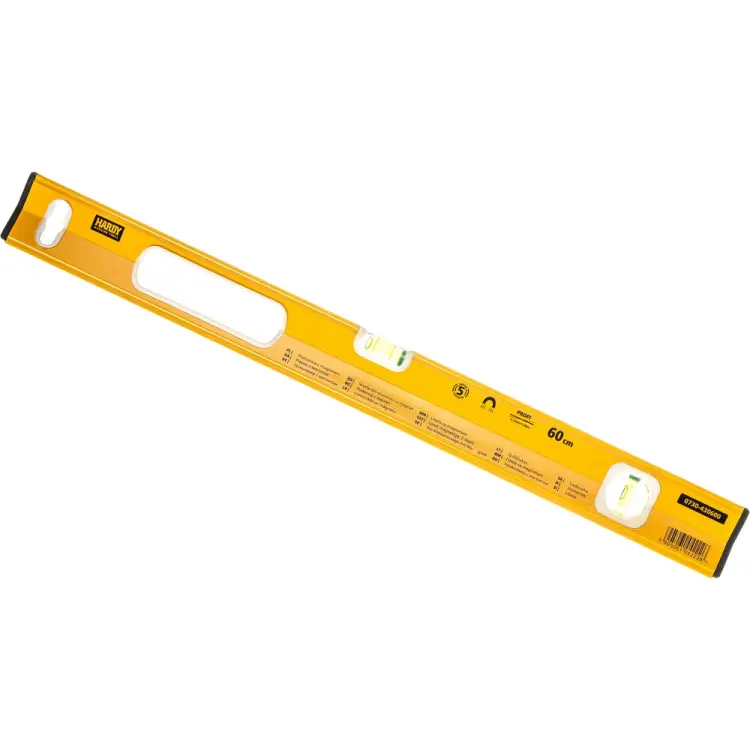 Магнитный уровень HARDY 600 мм алюминиевый, 2 глазка 0730-430600