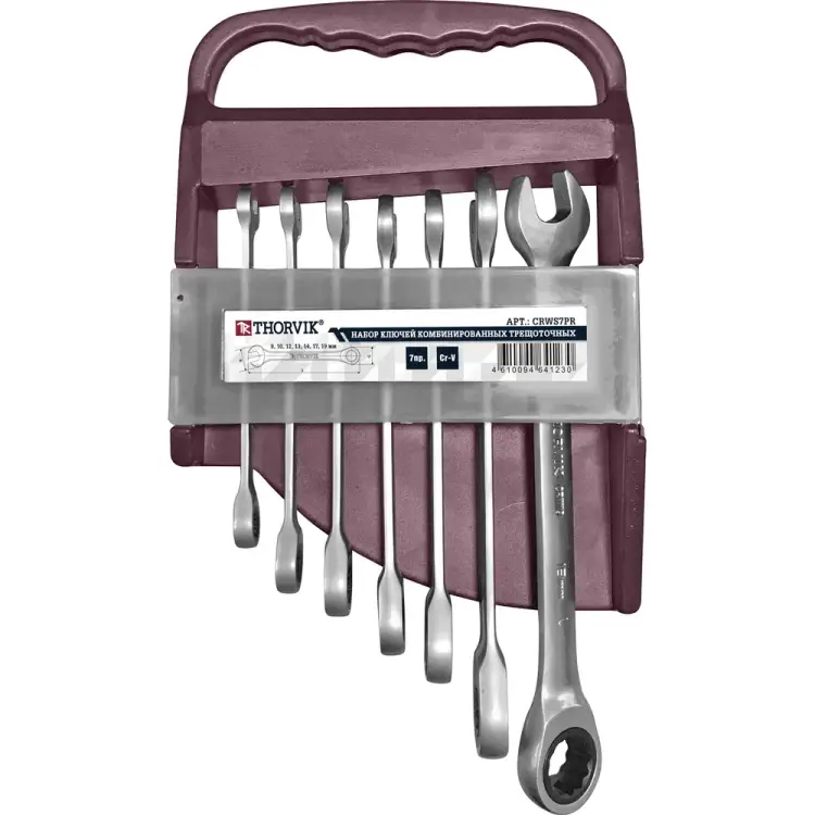 Набор комбинированных трещоточных ключей THORVIK CRWS7PR 53470 Набор комбинированных трещоточных ключей THORVIK CRWS7PR 53470