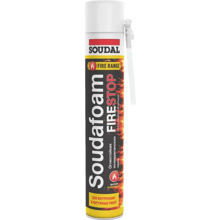 Огнестойкая ручная монтажная пена Soudal Соудафоам ФР 132779 Огнестойкая ручная монтажная пена Soudal Соудафоам ФР 132779
