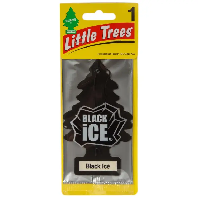 Ароматизатор в машину Car-Freshner Ёлочка Black Ice Черный лед U1P-10155-RUSS
