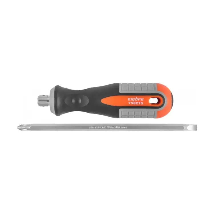 Стержневая двусторонняя отвертка Ombra 756215 ROUND GRIP 55777 Стержневая двусторонняя отвертка Ombra 756215 ROUND GRIP 55777