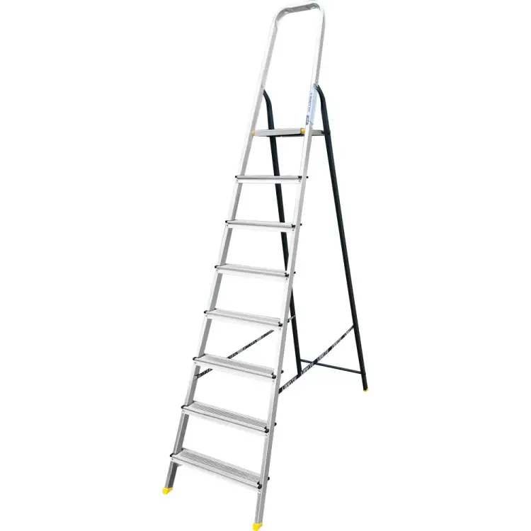 Усиленная комбинированная алюминиевая стремянка Алюмет АМS7808 Усиленная комбинированная алюминиевая стремянка Алюмет АМS7808