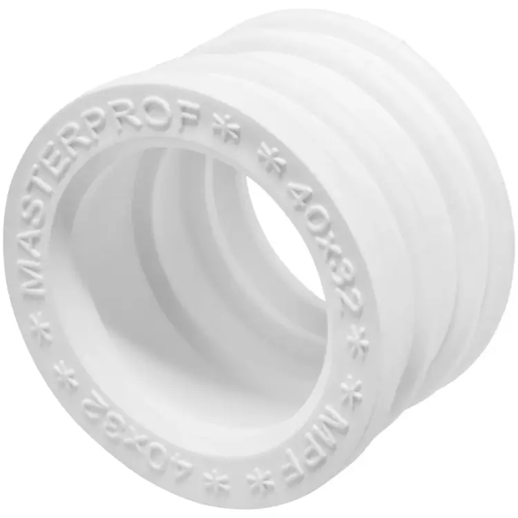 Уплотнительная, переходная сантехническая манжета для канализации MPF 40x32, белая ИС.131685