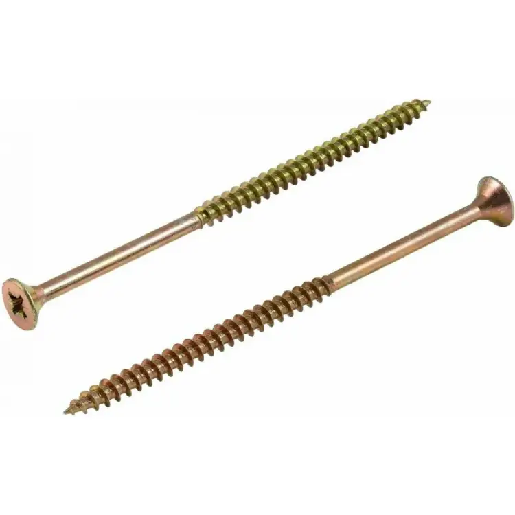 Оцинкованный универсальный саморез КВАДРА желтый, потайная голова 504100010200