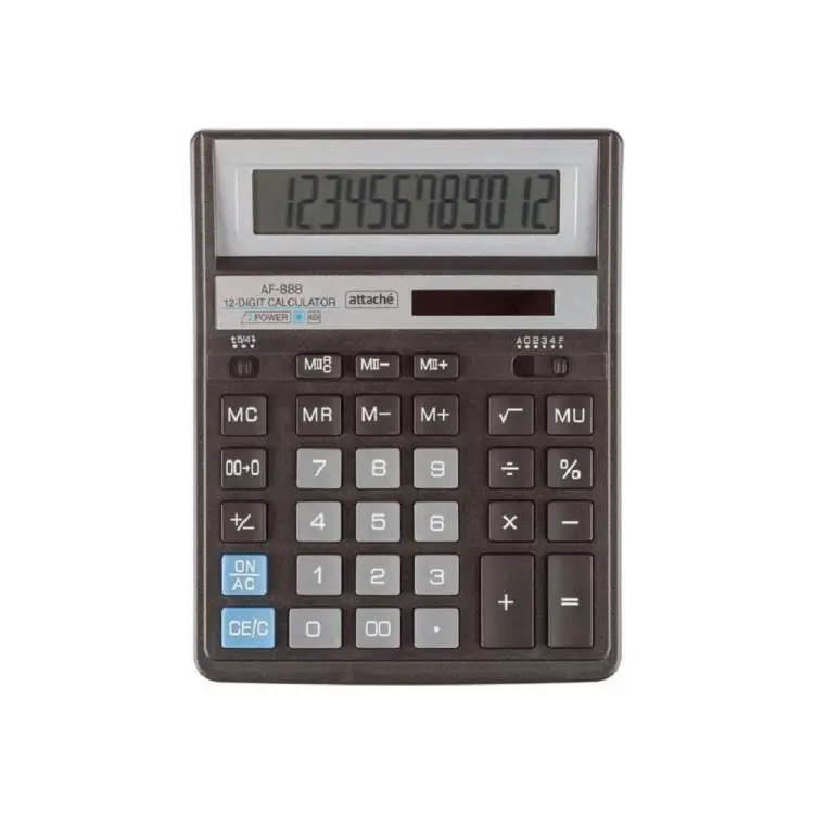 Двенадцатиразрядный настольный полноразмерный калькулятор Attache af-888 1550712 Двенадцатиразрядный настольный полноразмерный калькулятор Attache af-888 1550712