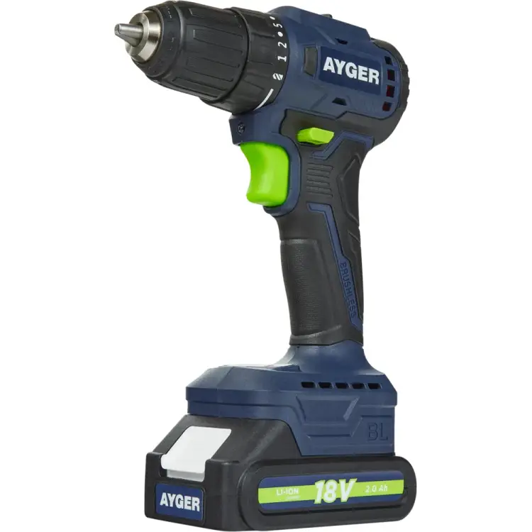 Аккумуляторная бесщеточная дрель шуруповерт AYGER AP18BLM Аккумуляторная бесщеточная дрель шуруповерт AYGER AP18BLM