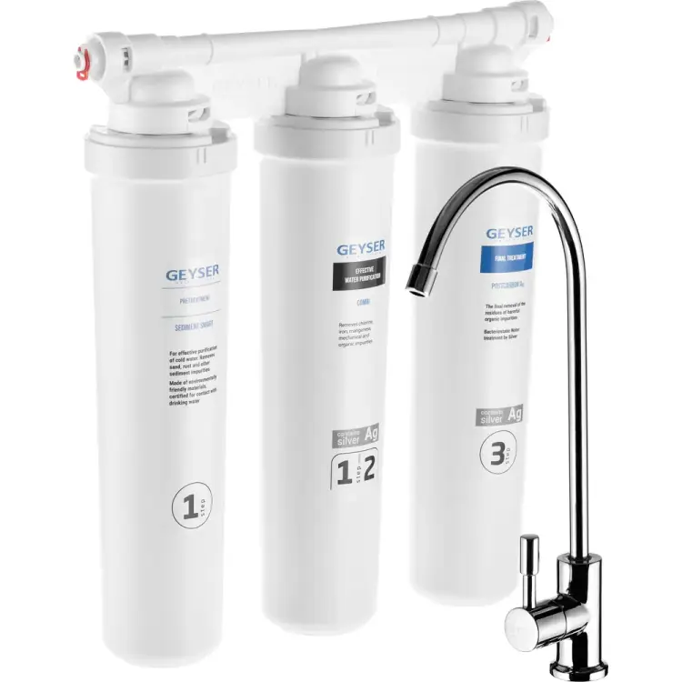 Трехступенчатый комплекс-фильтр под мойку Гейзер Оптима 11070