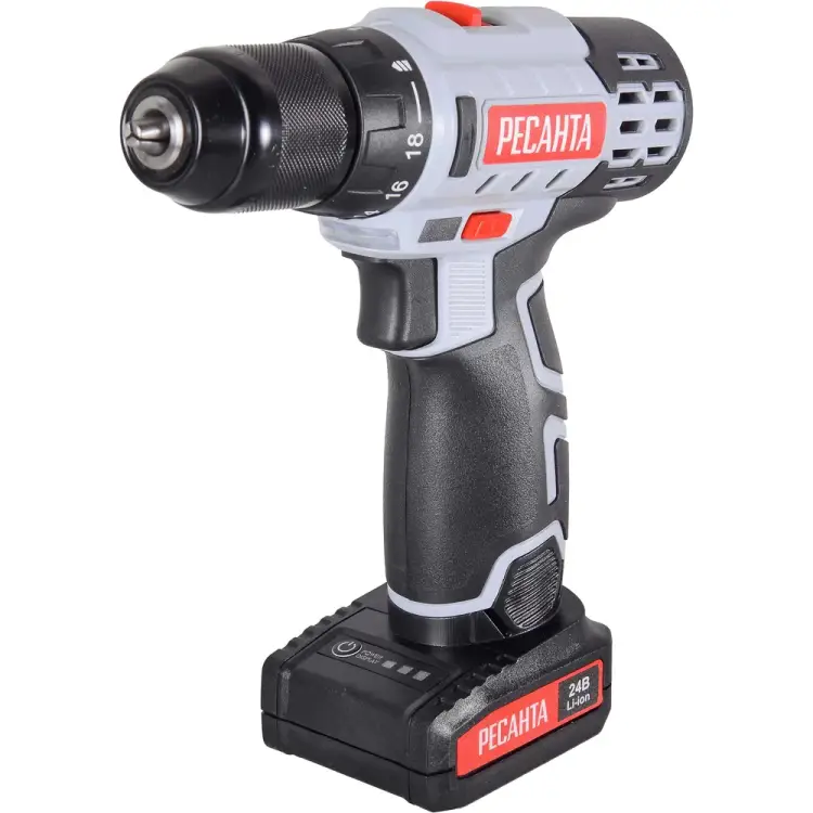 Аккумуляторная дрель-шуруповерт Ресанта ДА-24-2ЛК 75/14/7 Аккумуляторная дрель-шуруповерт Ресанта ДА-24-2ЛК 75/14/7