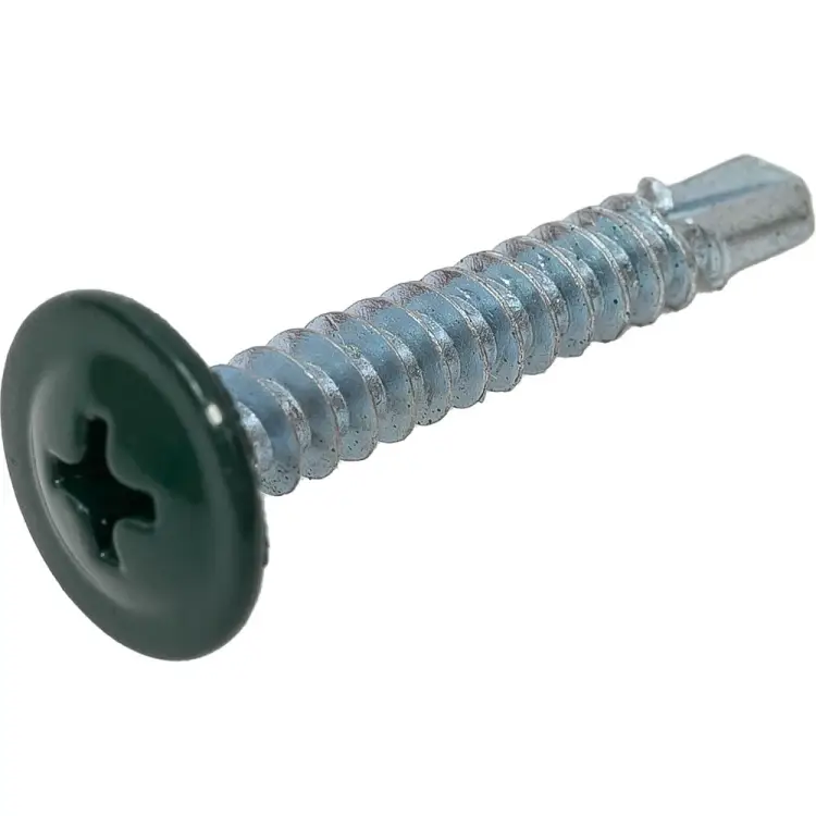 Прессшайба со сверлом качественный крепеж 4,2/25 зеленый мох  0300297 КЧ