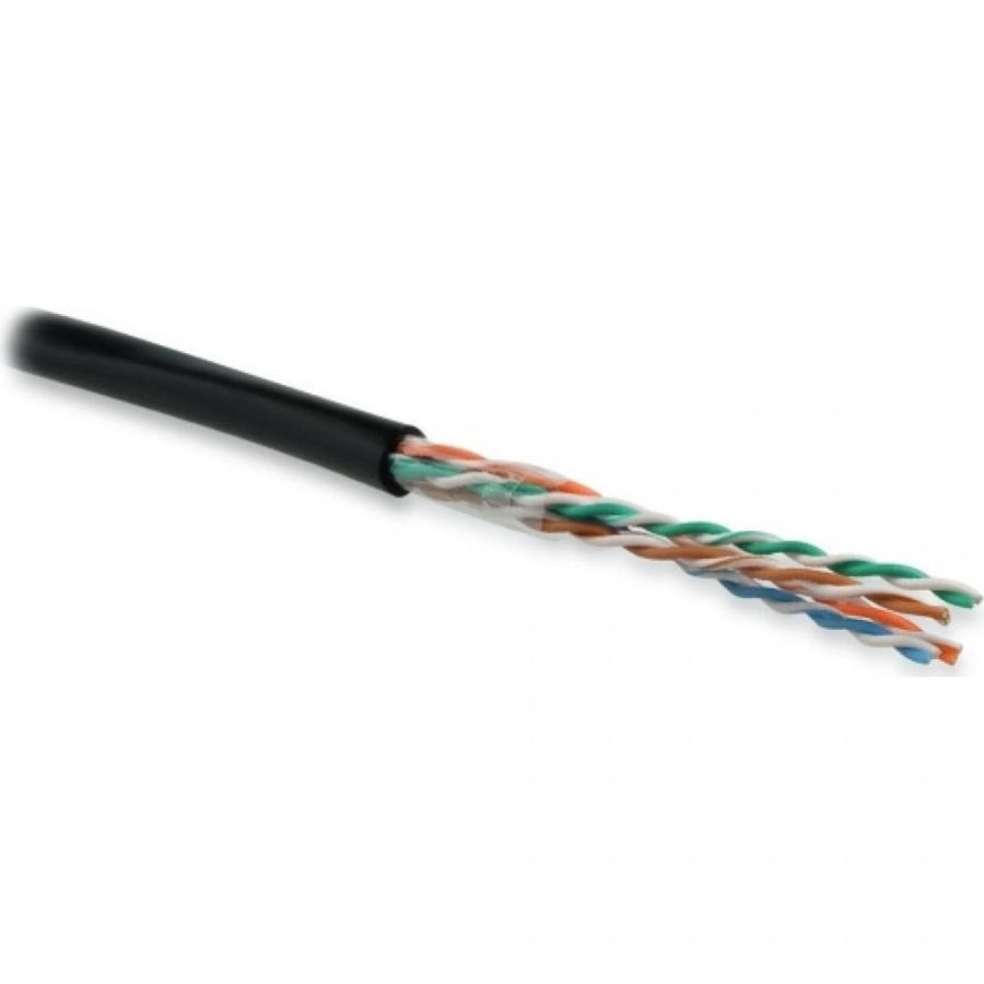 Неэкранированный кабель-витая пара Hyperline UUTP4-C5E-S24-OUT-PE-BK-100