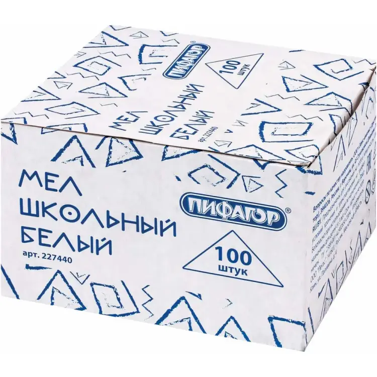 Квадратный белый мел Пифагор 227440