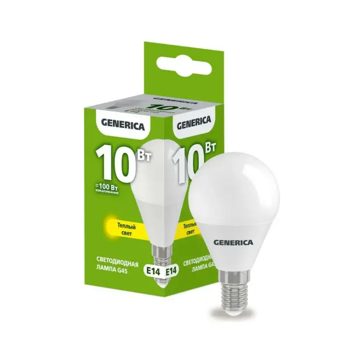 Светодиодная лампа GENERICA LL-G45-10-230-30-E14-G