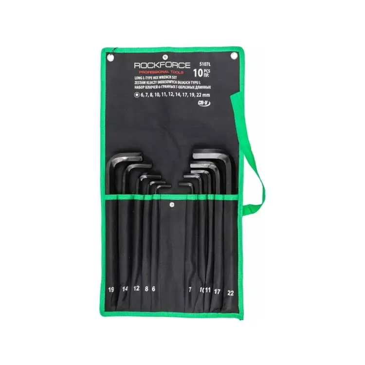 Шестигранные длинные ключи г-образные Rockforce RF-5107L(58809)