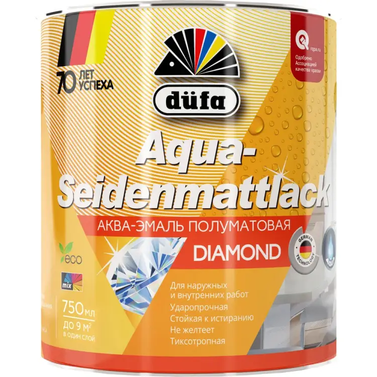 Эмаль Dufa AQUA-SEIDENMATTLACK аква Н0000003470 Эмаль Dufa AQUA-SEIDENMATTLACK аква Н0000003470