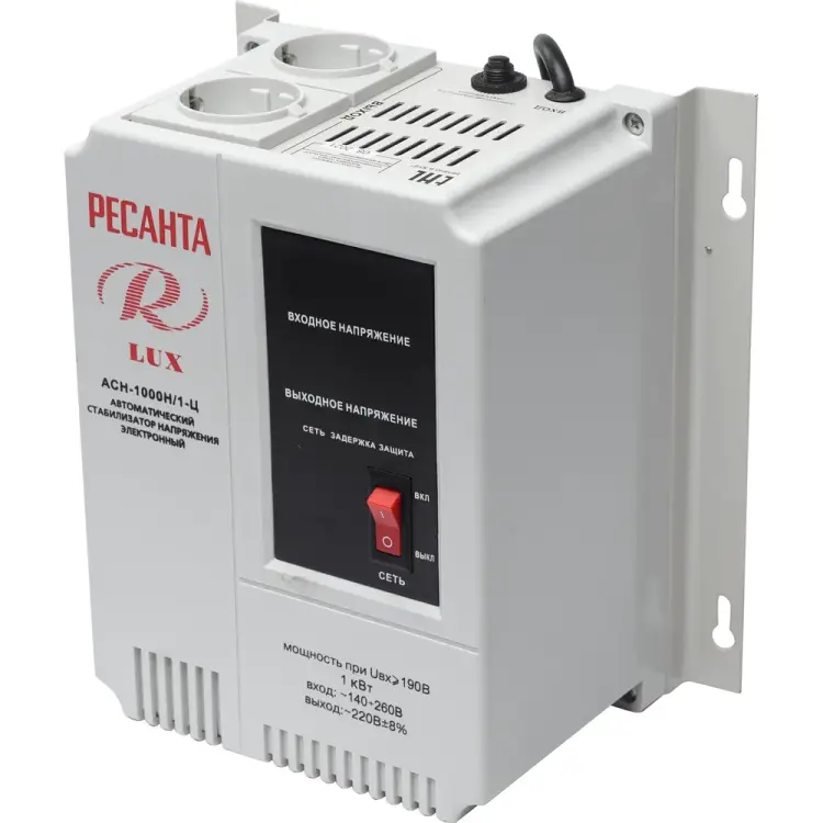 Стабилизатор напряжения Ресанта АСН 1000 Н/1-Ц Lux Стабилизатор напряжения Ресанта АСН 1000 Н/1-Ц Lux